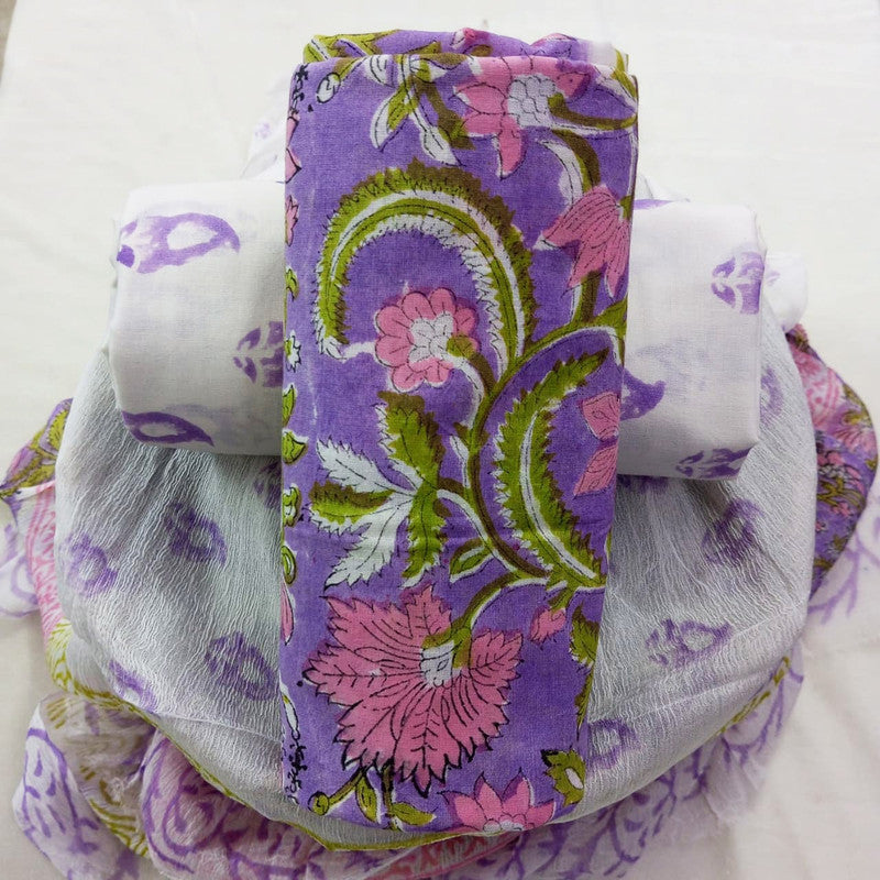 Cotton Suit with Chiffon Dupatta ( CD2904 )