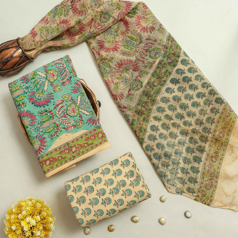 Cotton Suit Set with Kota Doria Dupatta ( CD0312 )