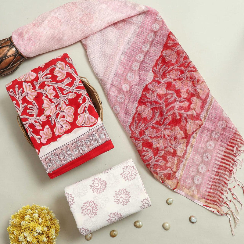 Cotton Suit Set with Kota Doria Dupatta ( CD0312 )