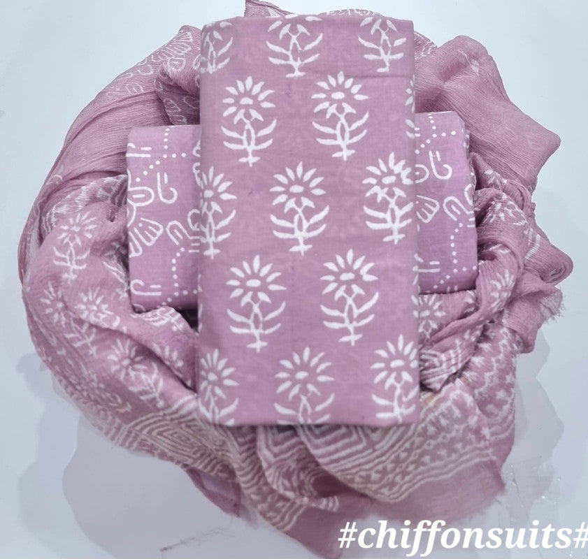 Cotton Suit with Chiffon Dupatta ( CD1381 )