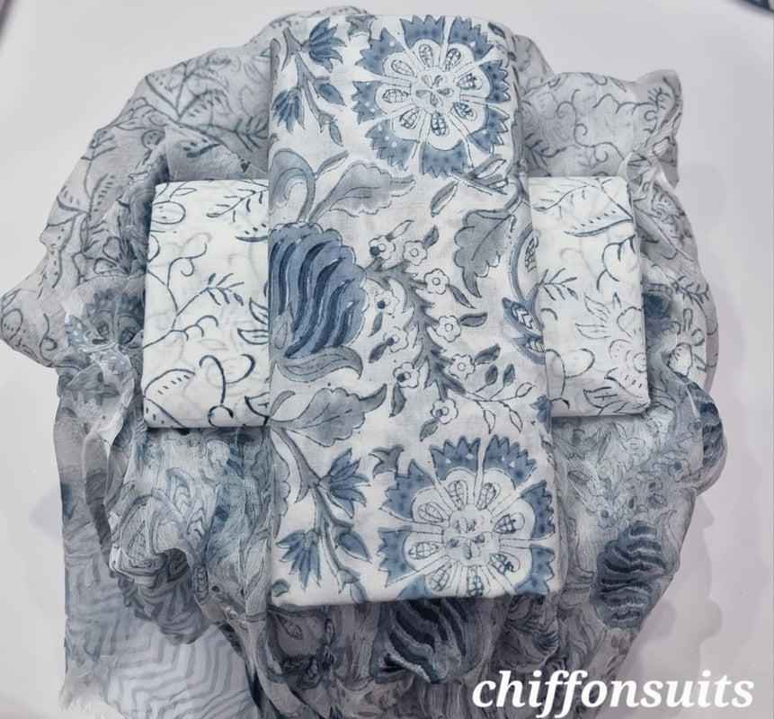 Cotton Suit with Chiffon Dupatta ( CD1383 )