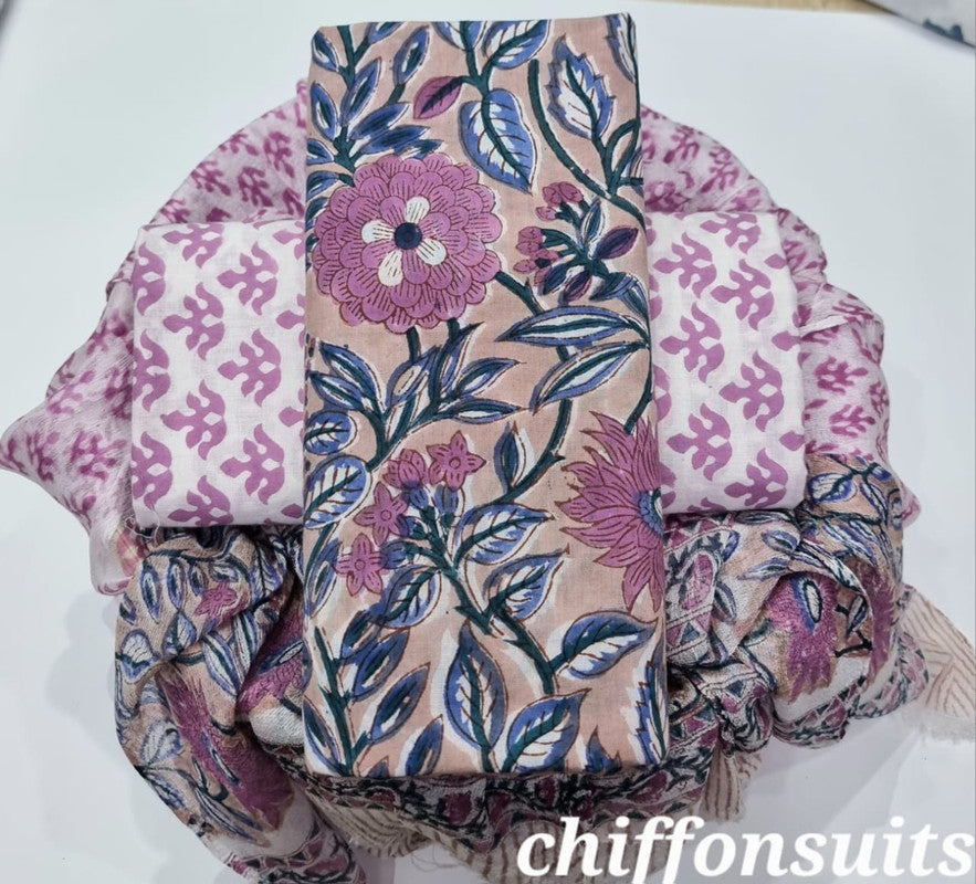 Cotton Suit with Chiffon Dupatta ( CD1382 ) – Jaipur Silk