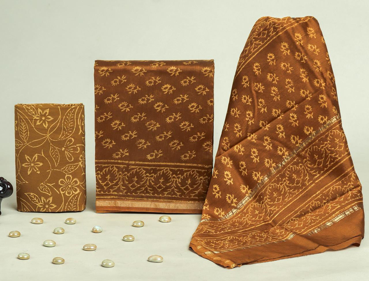 Chanderi silk suit Set ( CN71505 )