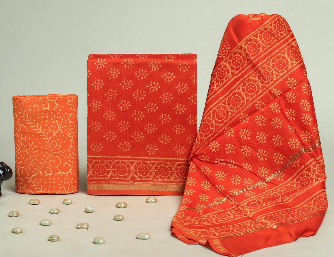 Chanderi silk suit Set ( CN71507 )