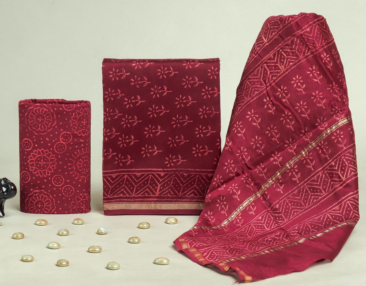 Chanderi silk suit Set ( CN71509 )