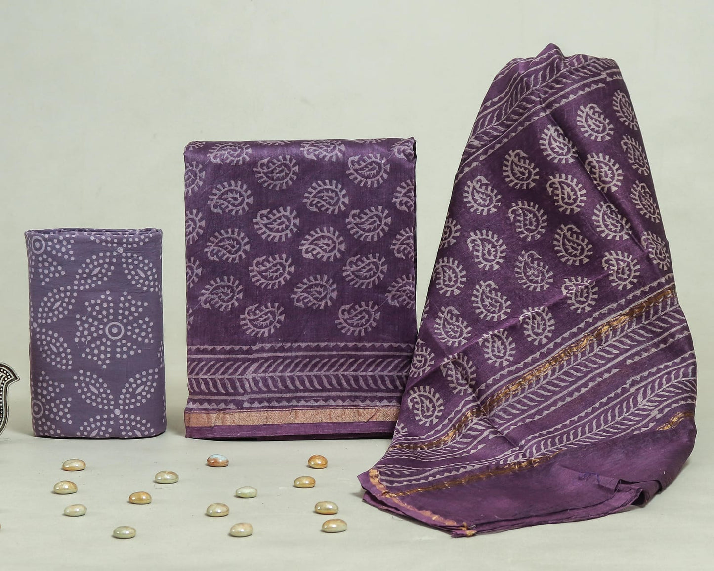 Chanderi silk suit Set ( CN4426 )