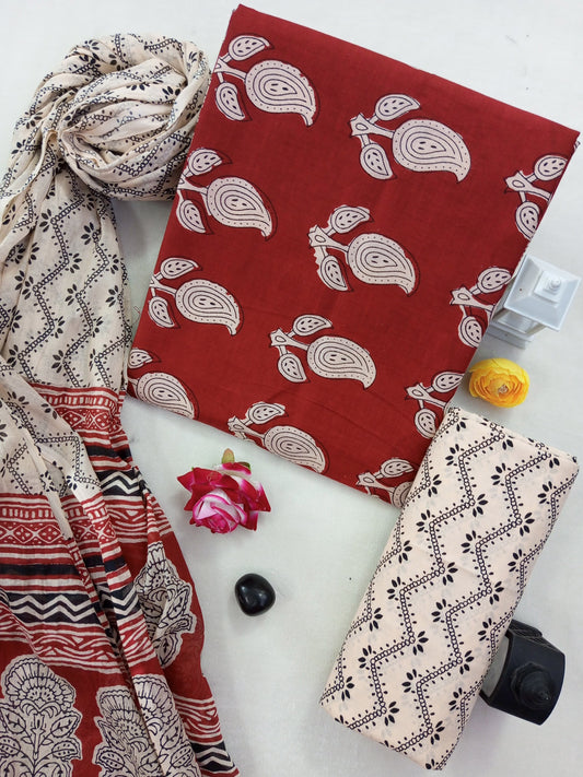 Cotton Suit Set with Cotton Dupatta ( CT8601 )