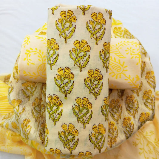 Cotton Suit with Chiffon Dupatta ( CD2907 )