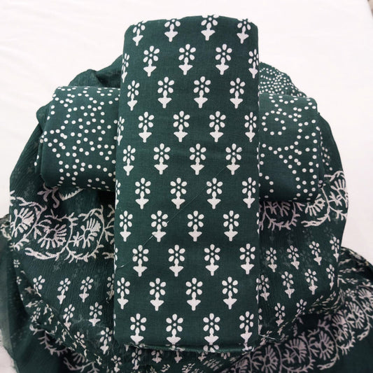 Cotton Suit with Chiffon Dupatta ( CD2923 )