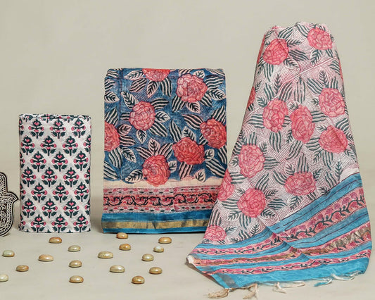 Chanderi silk suit Set ( CN240703)