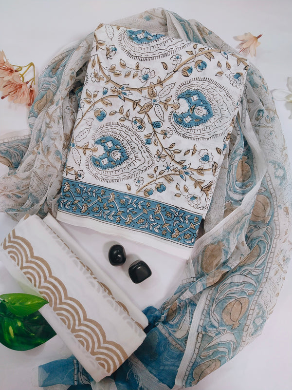 Cotton Suit Material with Chiffon Dupatta ( CH06033)