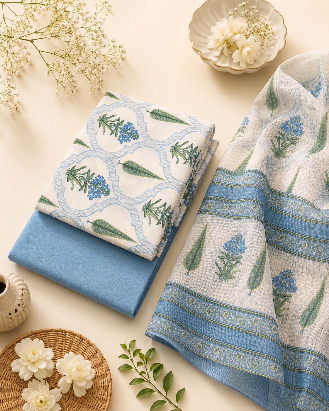 Cotton Suit Set with Kota Doria Dupatta ( CD04206 )