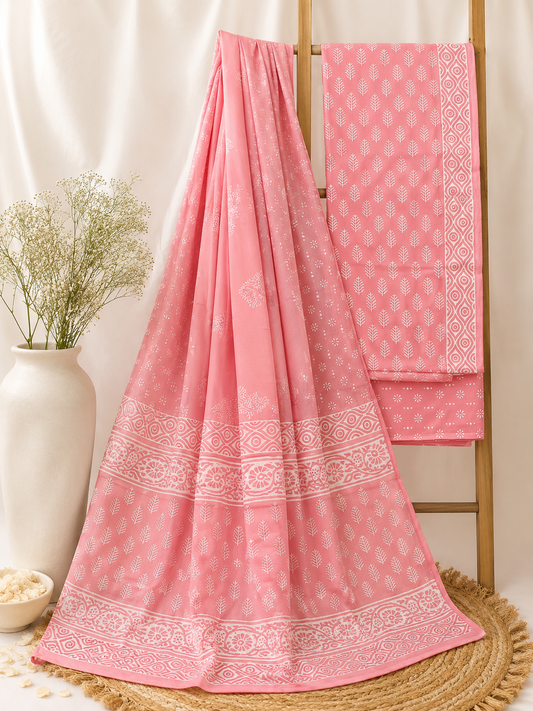 Cotton Suit Set with Cotton Dupatta ( CT549P1)
