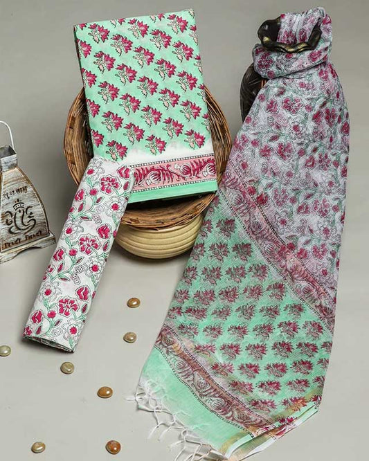 Cotton Suit Set with Kota Doria Dupatta ( CD11501)