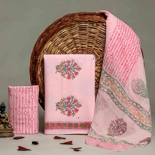Cotton Suit Material with Chiffon Dupatta ( CH08092 )