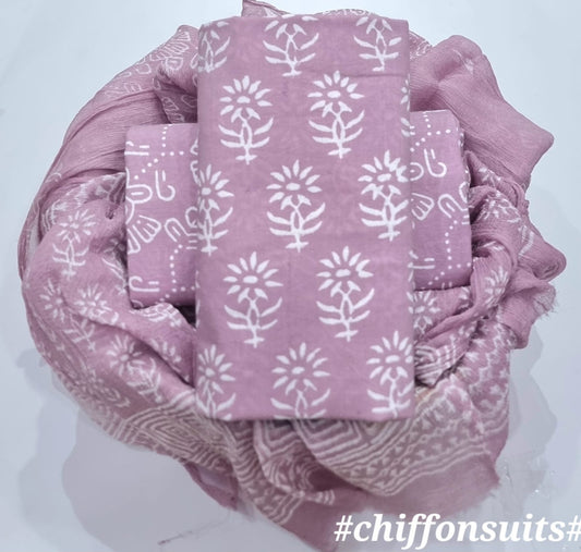 Cotton Suit with Chiffon Dupatta ( CD1381 )