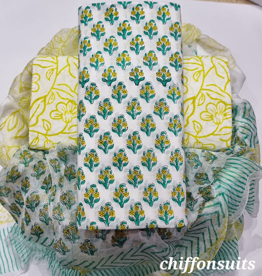 Cotton Suit with Chiffon Dupatta ( CD1389 )