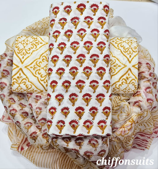 Cotton Suit with Chiffon Dupatta ( CD1390 )