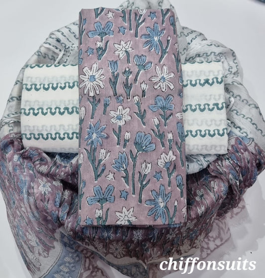 Cotton Suit with Chiffon Dupatta ( CD1393 )