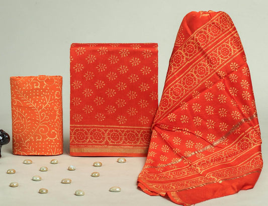 Chanderi silk suit Set ( CN71507 )