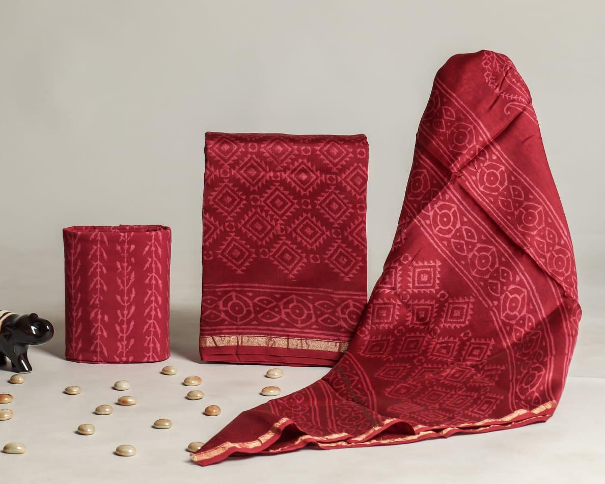 Chanderi silk suit Set ( CN71508 )
