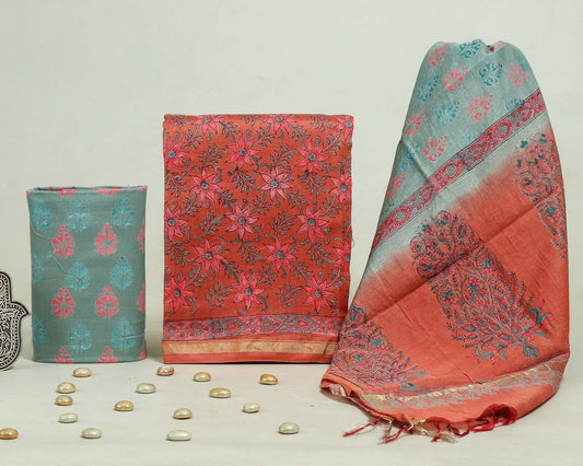 Chanderi silk suit Set ( CN4431 )