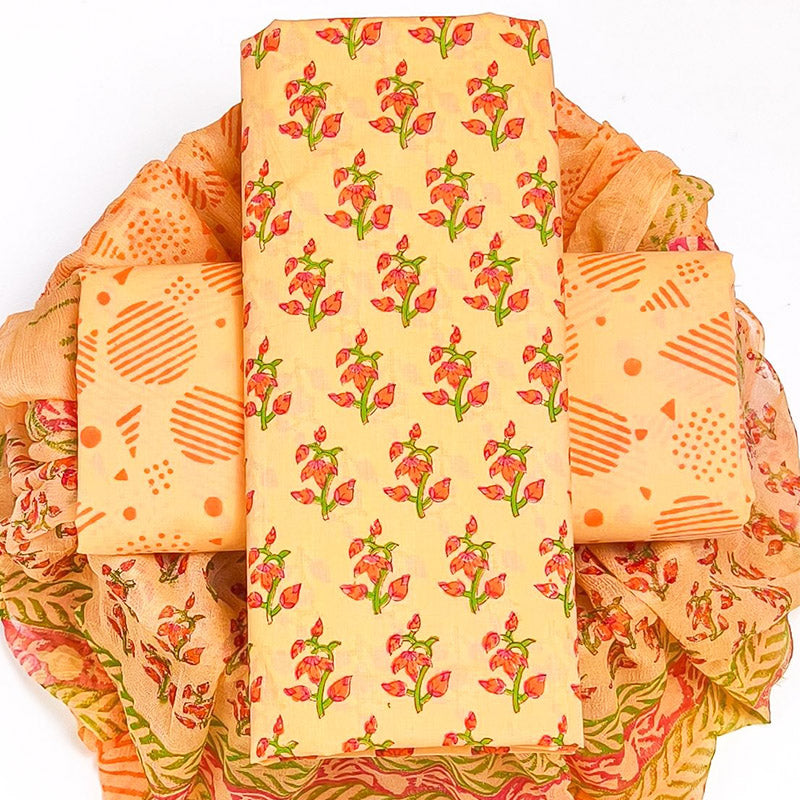 Cotton Suit with Chiffon Dupatta ( CD21710)