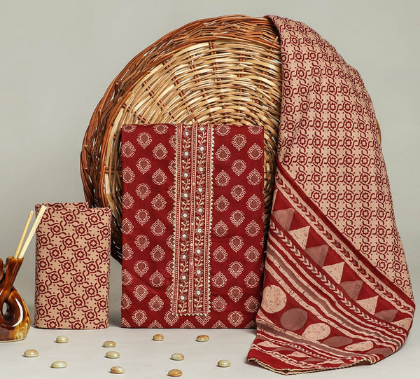 Gota Patti Cotton Suit Set with Cotton Dupatta ( GT270716)