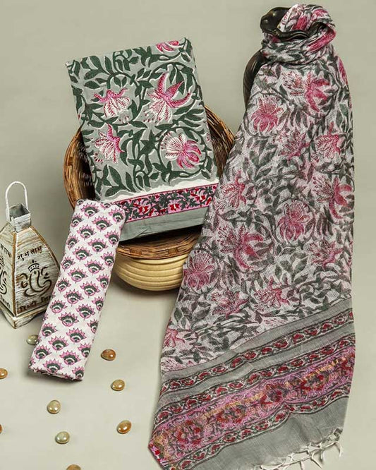 Cotton Suit Set with Kota Doria Dupatta ( CD11505)