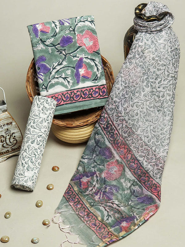 Cotton Suit Set with Kota Doria Dupatta ( CD171001)