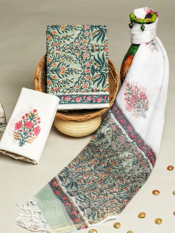 Cotton Suit Set with Kota Doria Dupatta ( CD171008)