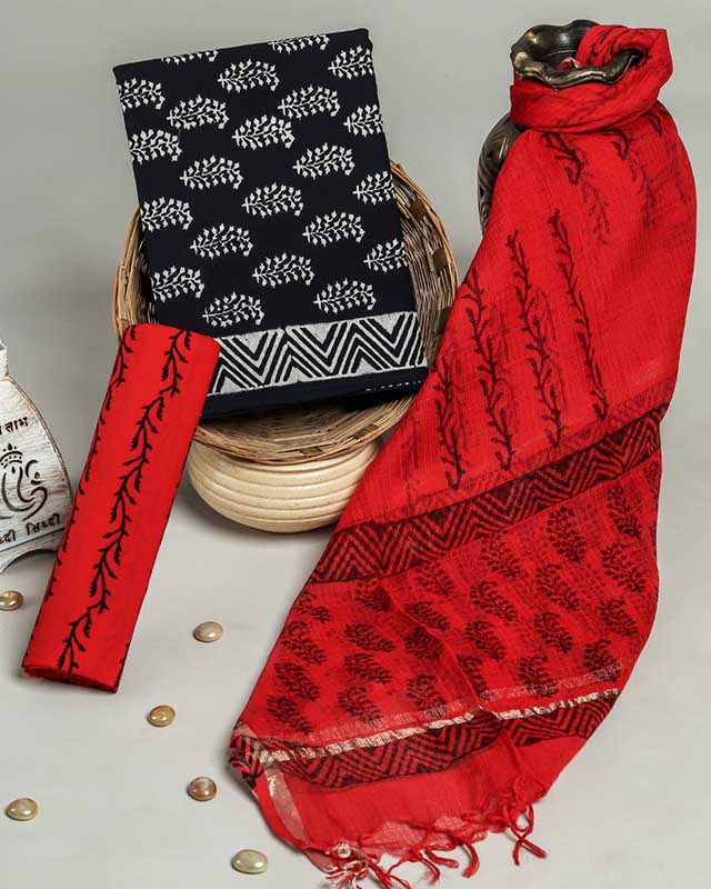 Cotton Suit Set with Kota Doria Dupatta ( CD150507 )