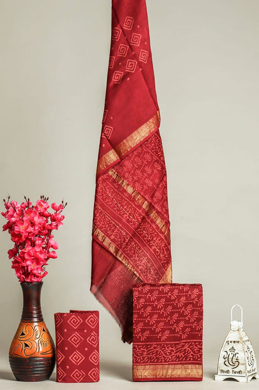 Premium Print Maheswari silk suit Set ( MH200301)