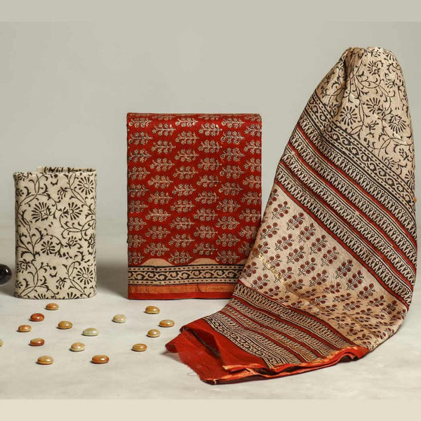 Jaipur Silk Chanderi silk suit Set ( CN111006 )