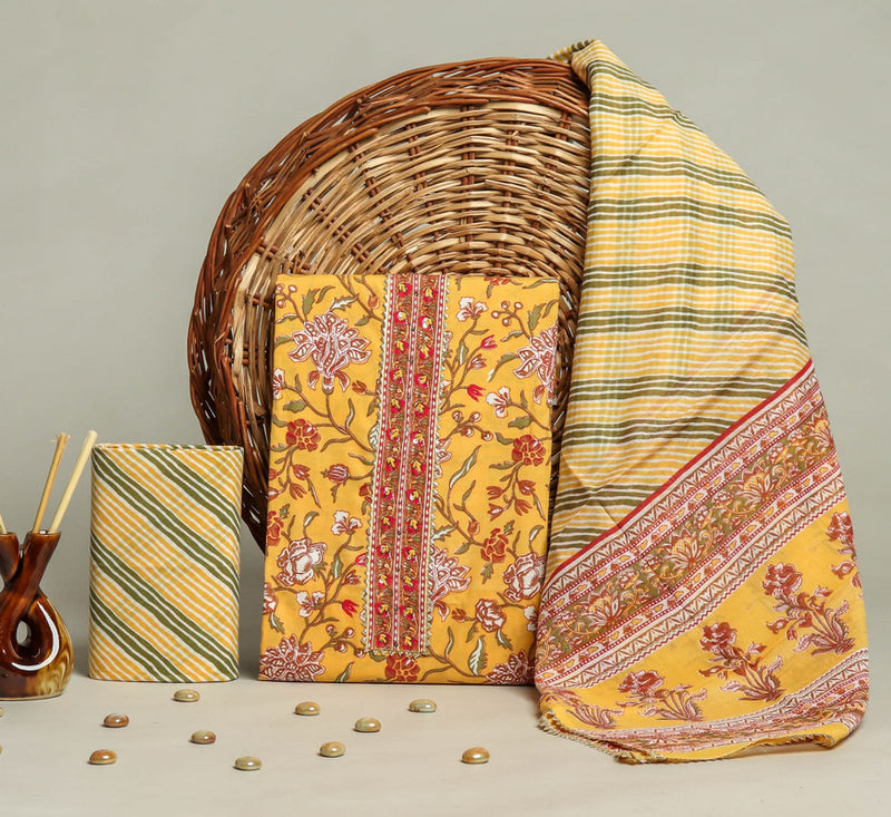 Gota Patti Cotton Suit Set with Cotton Dupatta ( GT1107 )