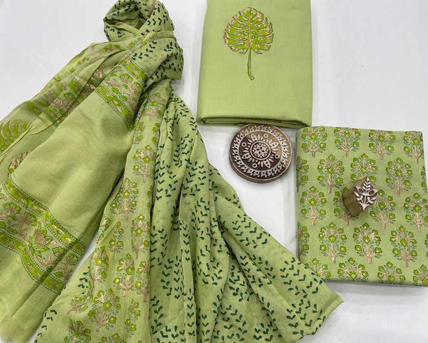 Cotton Suit Set with Cotton Dupatta ( CT220209 )
