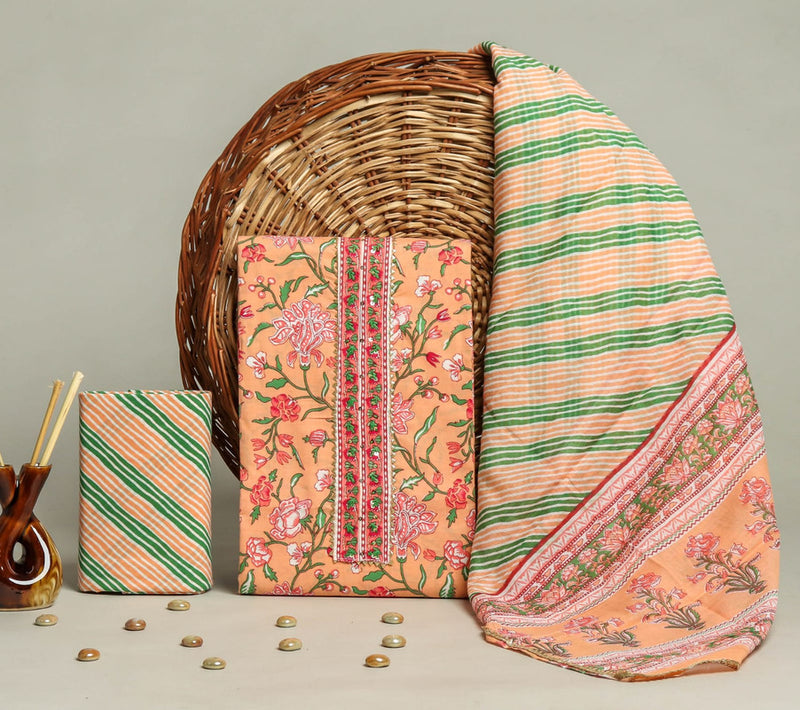 Gota Patti Cotton Suit Set with Cotton Dupatta ( GT1110 )