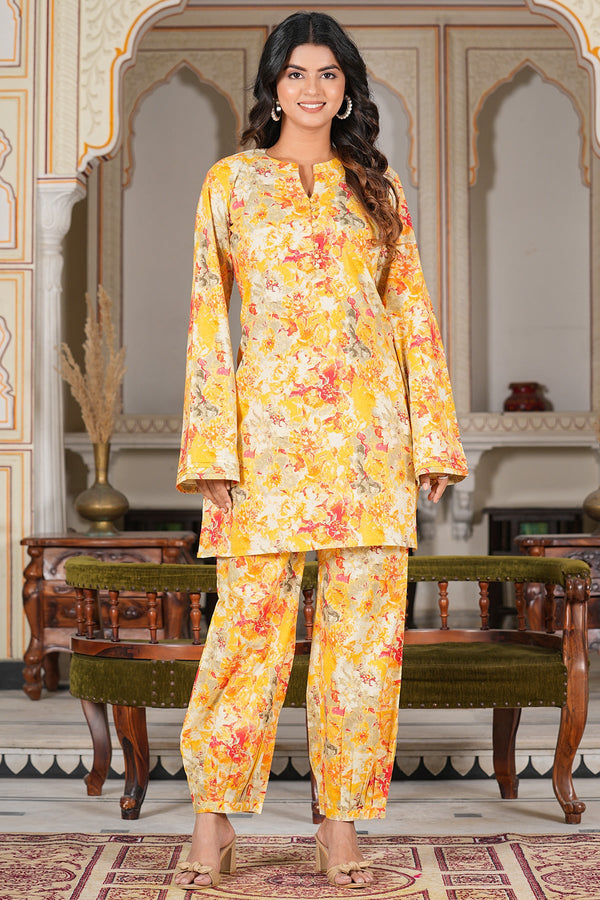 Sunshine Yellow Floral Co-Ord Set