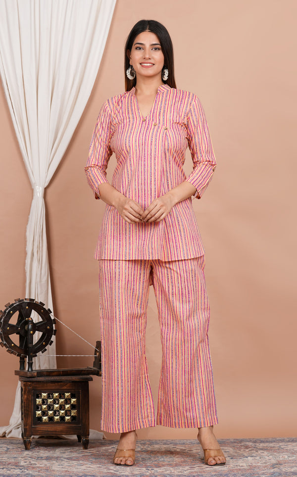 Strip Pink Loungewear Co-Ord Set