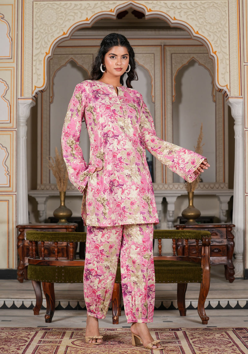 Floral Tapestry Orchid Co-Ord Set