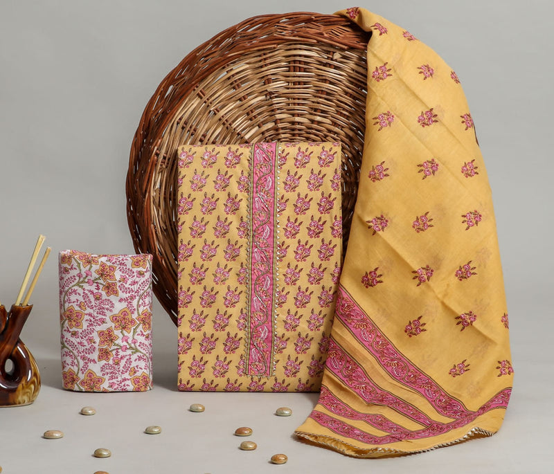 Gota Patti Cotton Suit Set with Cotton Dupatta ( GT0625 )